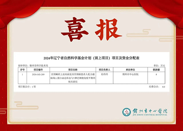 喜報(bào) | 祝賀我院婦產(chǎn)科團(tuán)隊(duì)獲2024年遼寧省自然科學(xué)基金計(jì)劃（面上項(xiàng)目）資助